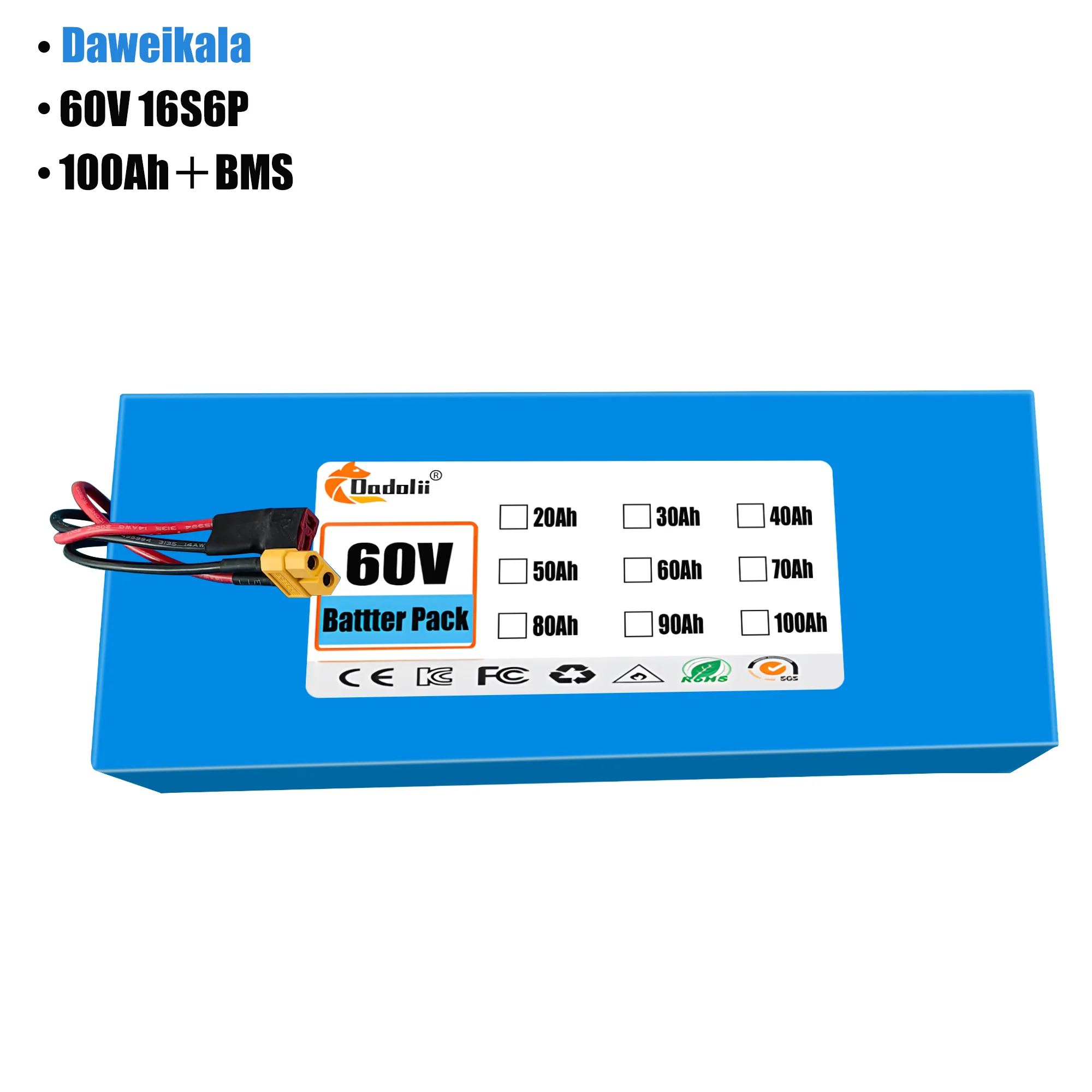 Bateria de lítio 60V 100Ah 16S - 60V 50Ah Electric Scooter Battery avaliação e preço